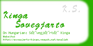 kinga sovegjarto business card